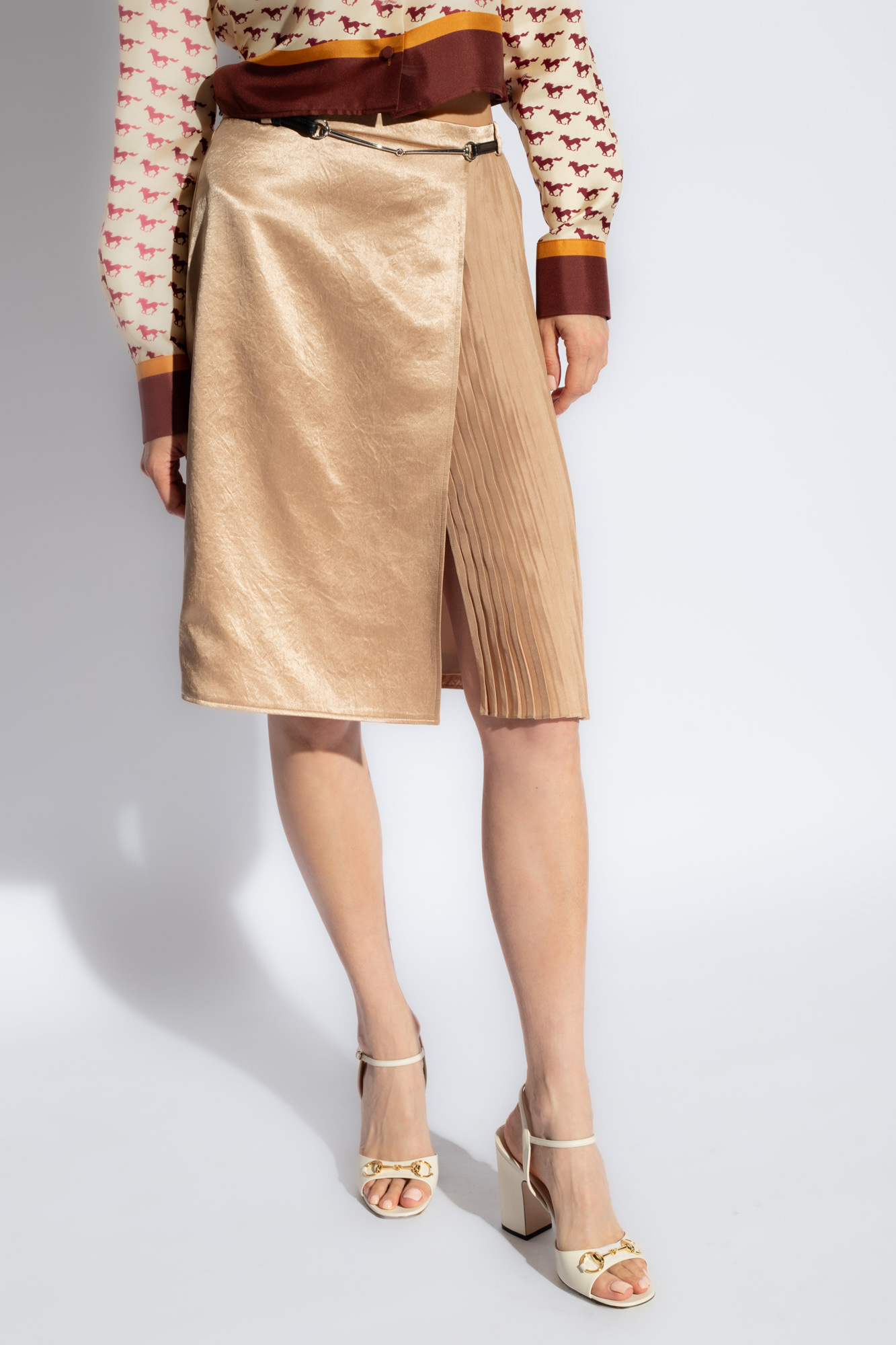 GUCCI ベージュ スリットスカート Beige Belted satin skirt Gucci - Vitkac AS
